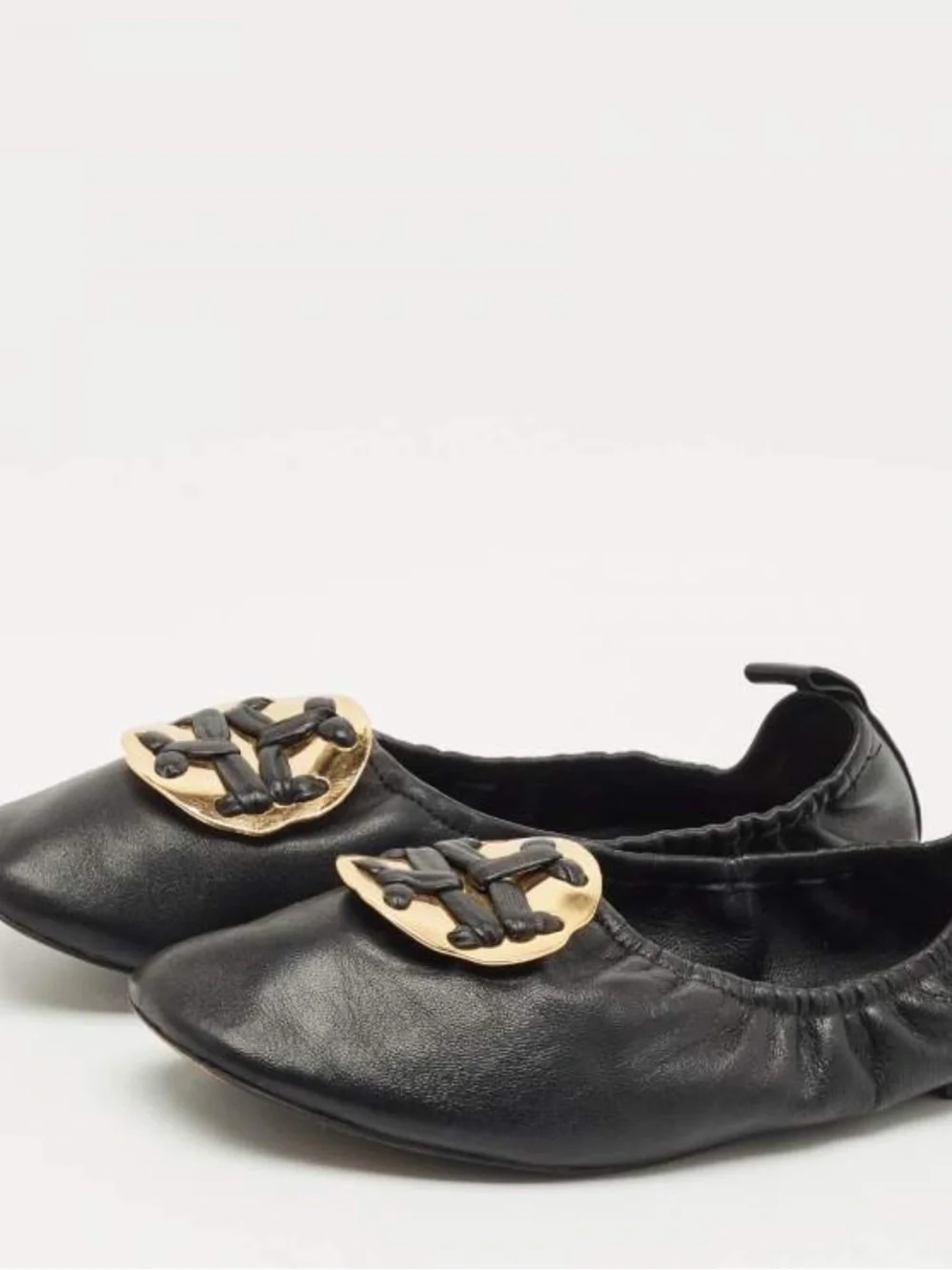 Tory Burch Vintage Melinda Scrunch Black Ballet Work Flats Women’s Size 7M $250